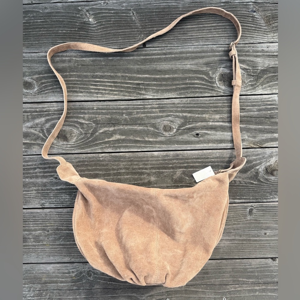 World Market Leather Bag Suede